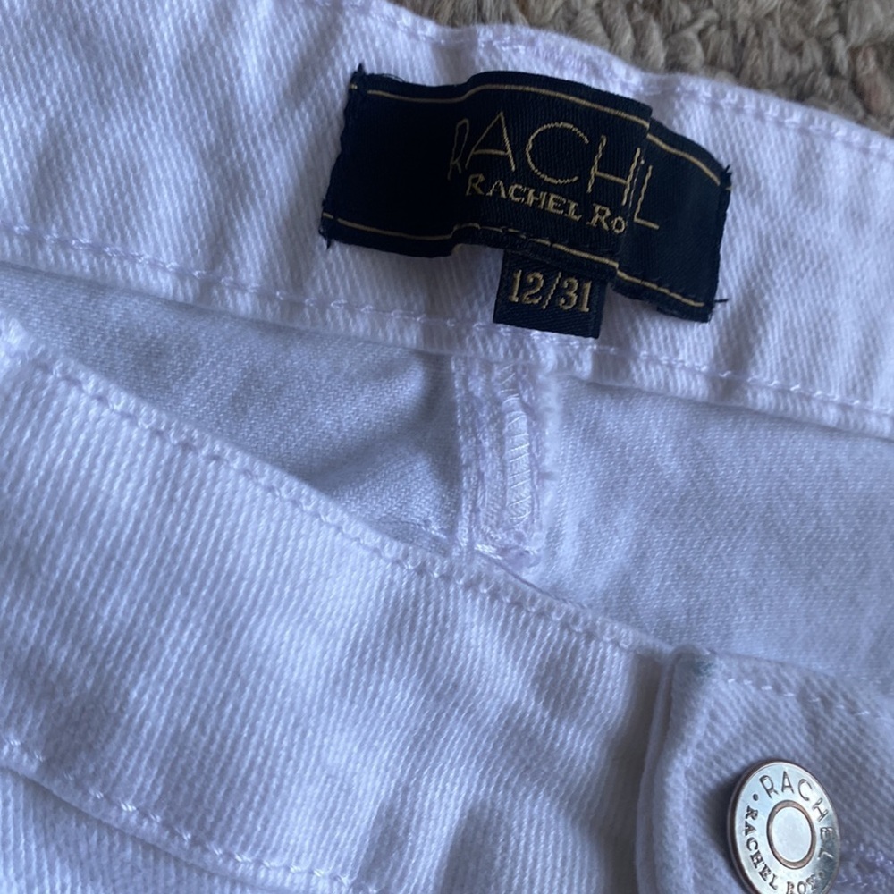 Rachel Roy White Denim Mid-Rise Roll Cuff Shorts - Picture 6 of 11